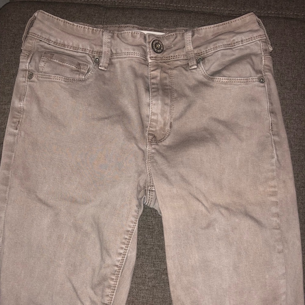 Tan skinny jeans